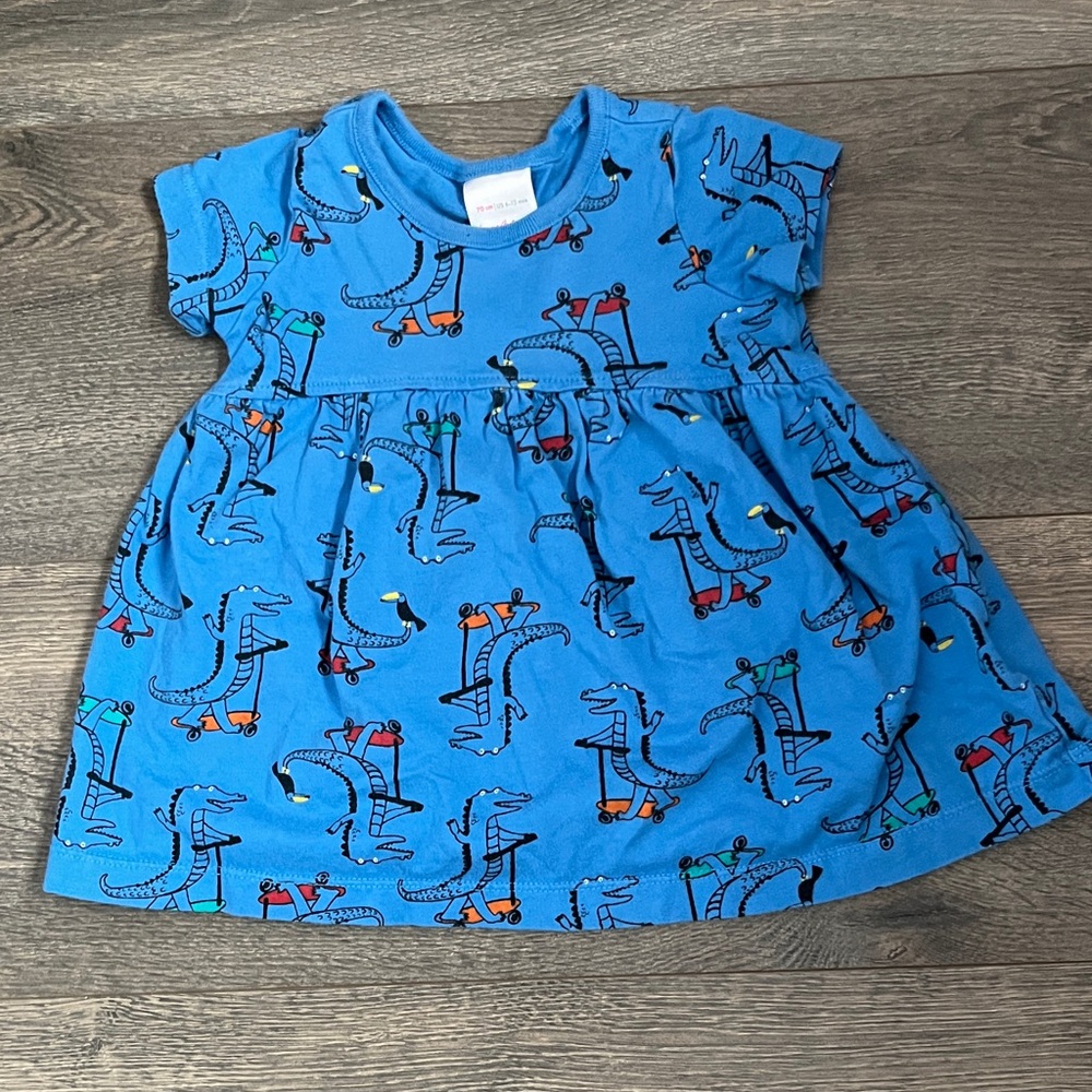Hanna Andersson Blue Alligator Kids Play Dress